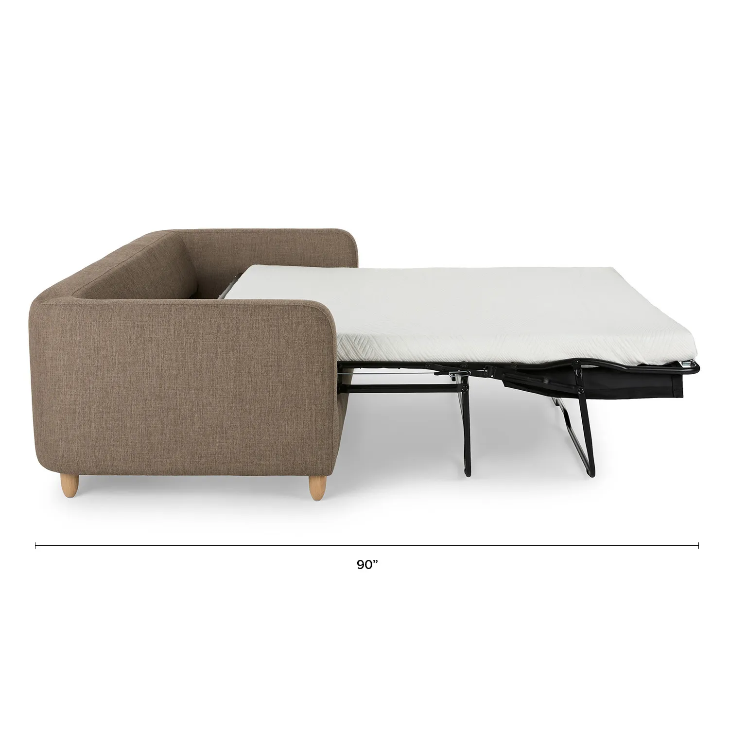 Vati 80_ Sofa Bed - Natural Oak and Buckler Brown - Image 13