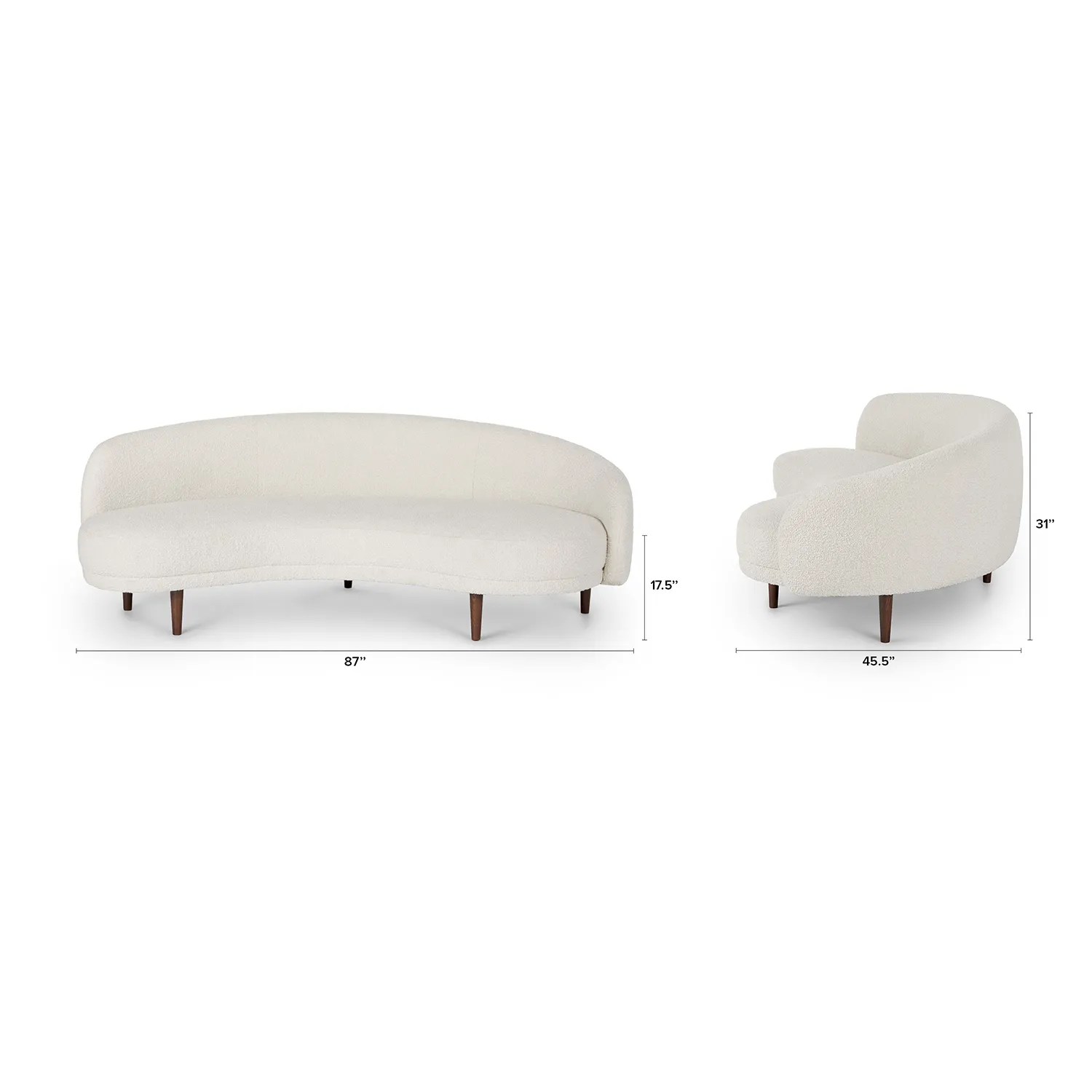 Kayra 87_ Sofa - Ivory Bouclé - Image 17