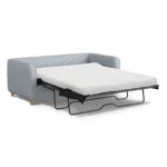 Vati 80_ Sofa Bed - Natural Oak and Silver Light Blue