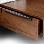 Nera California King Low Profile Bed with Nightstands Set - Walnut