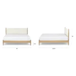 Lenia King Upholstered Bed - White Oak and Lunaria White Bouclé