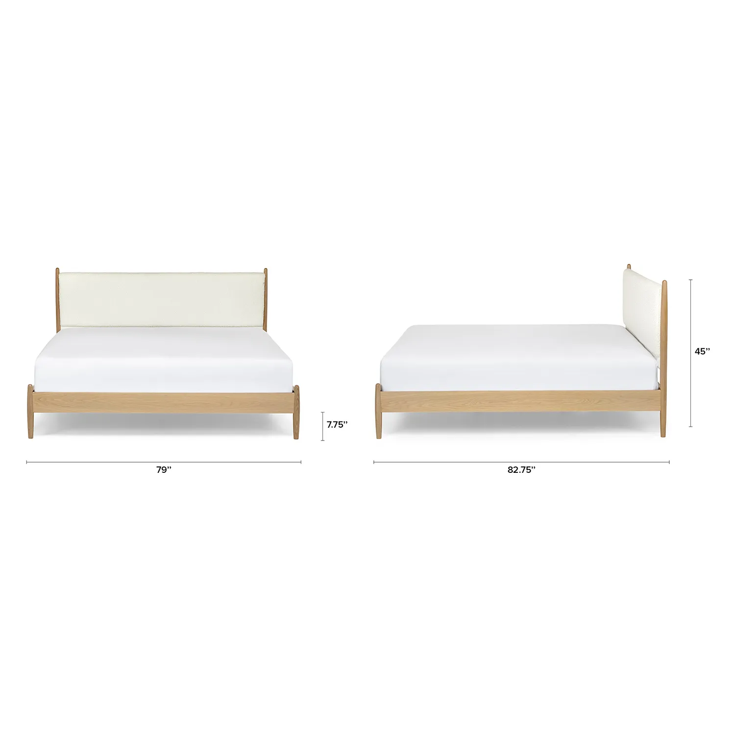 Lenia King Upholstered Bed - White Oak and Lunaria White Bouclé - Image 13