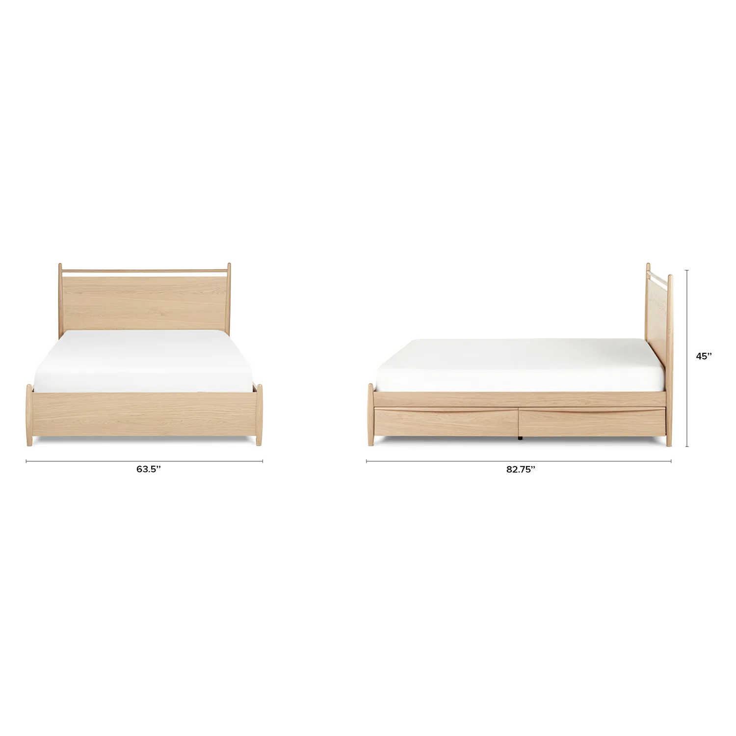 Lenia Queen Panel Storage Bed - White Oak - Image 11