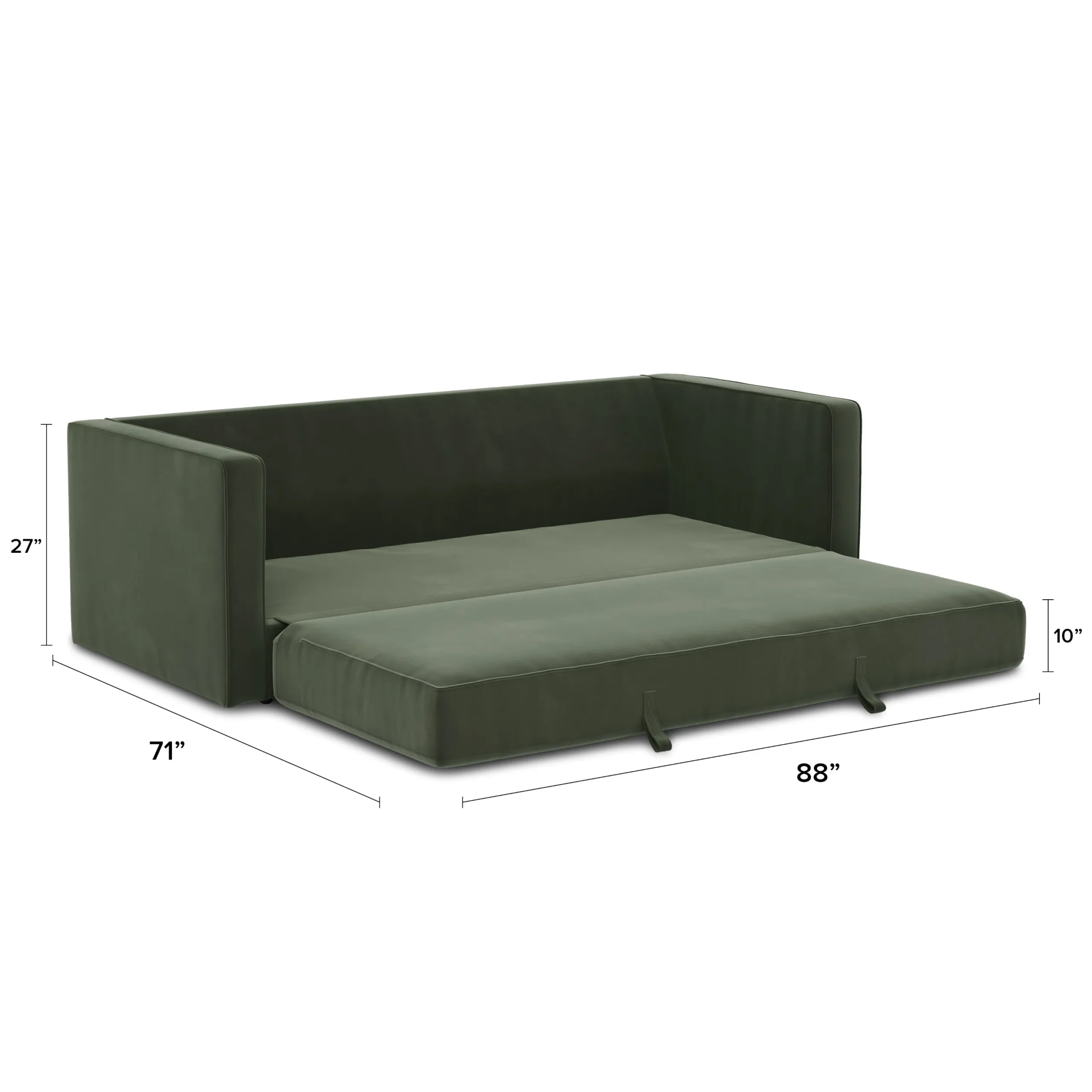 Sven 88_ Tufted Velvet Sofa Bed - Plush Pacific Green - Image 7
