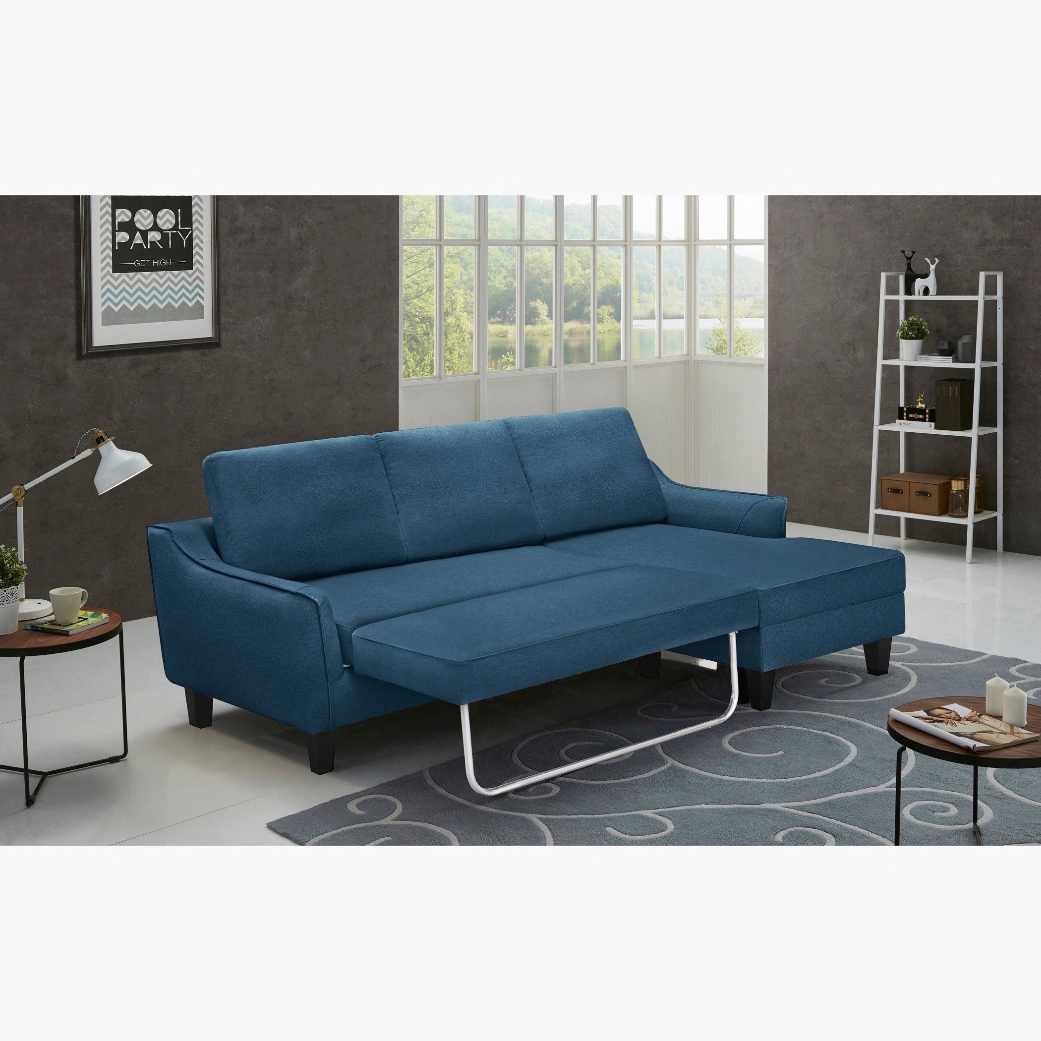 Sydney Right Corner Fabric Sofa Bed