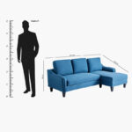 Sydney Right Corner Fabric Sofa Bed