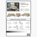 Sydney Right Corner Fabric Sofa Bed