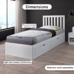 Movo Patara Single Bed with 4 Drawers - 90x200 cm