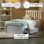 Movo Patara Single Bed with 4 Drawers - 90x200 cm