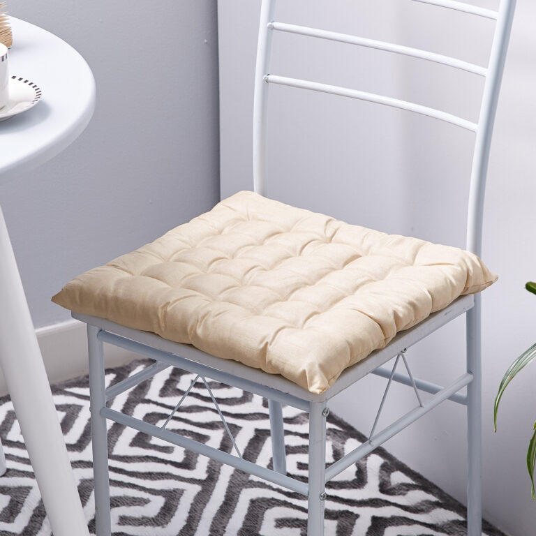 Dupioni Tucked Chair Pad - 40x40 cm