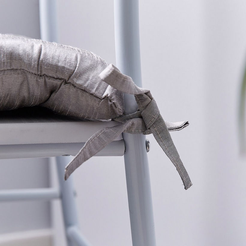 Dupioni Tucked Chair Pad - 40x40 cm - Image 4