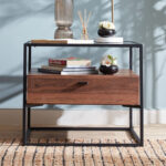 Ruby Glass Top End Table