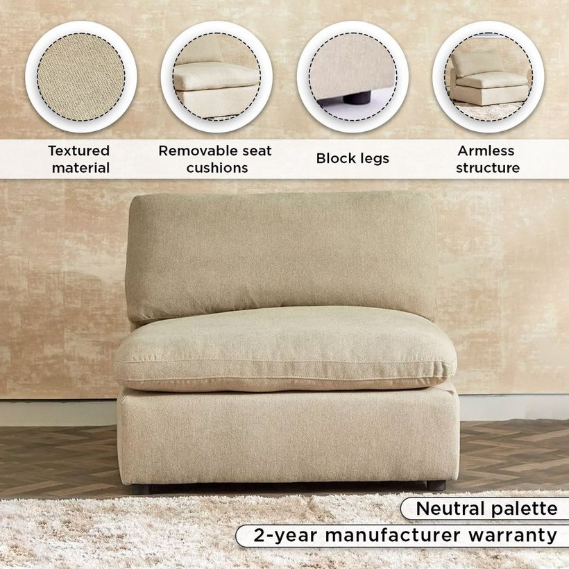 Signora Armless Fabric Chair - Image 5
