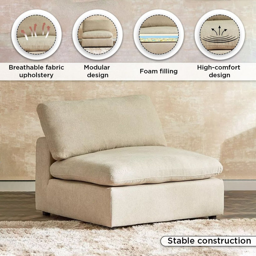 Signora Armless Fabric Chair - Image 6