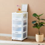 Kevin 4-Tier Rattan Storage Cabinet