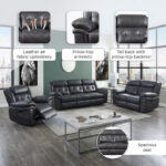 Bradley 2-Seater Leather-Look Fabric Recliner Sofa