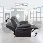 Bradley 2-Seater Leather-Look Fabric Recliner Sofa