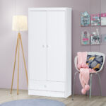 Ivory 2-Door Wardrobe with Drawer