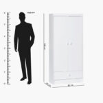 Ivory 2-Door Wardrobe with Drawer