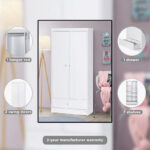 Ivory 2-Door Wardrobe with Drawer