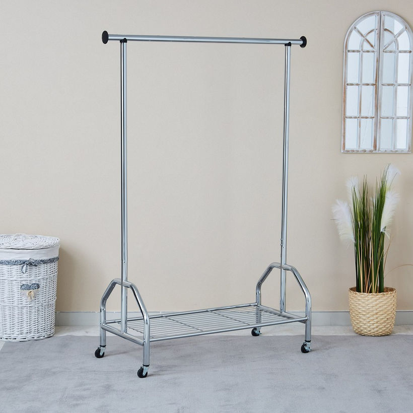 Lapis Garment Chrome Rack with Wheels - 120x50x169 cm - Image 3