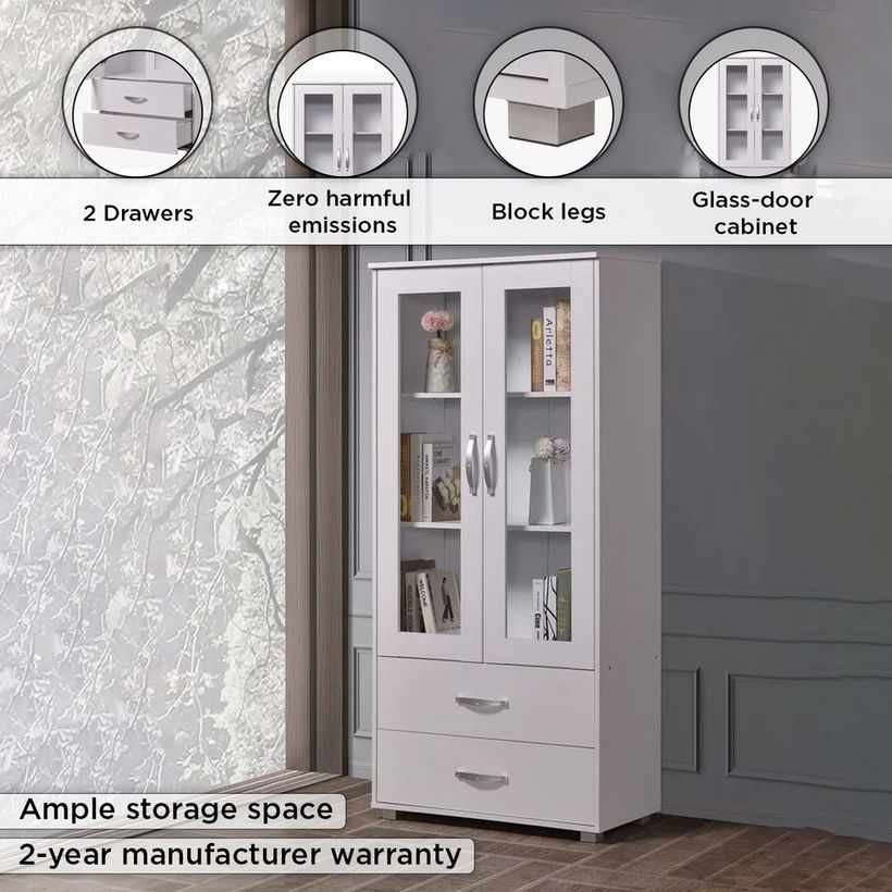 Kairo 2-Door Showcase with 2 Drawers - Image 6