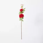 Aria 3-Heads Velvet Rose Stem - 76 cm