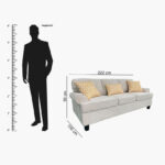 Cambridge 3-Seater Sofa with 3 Throw Cushions