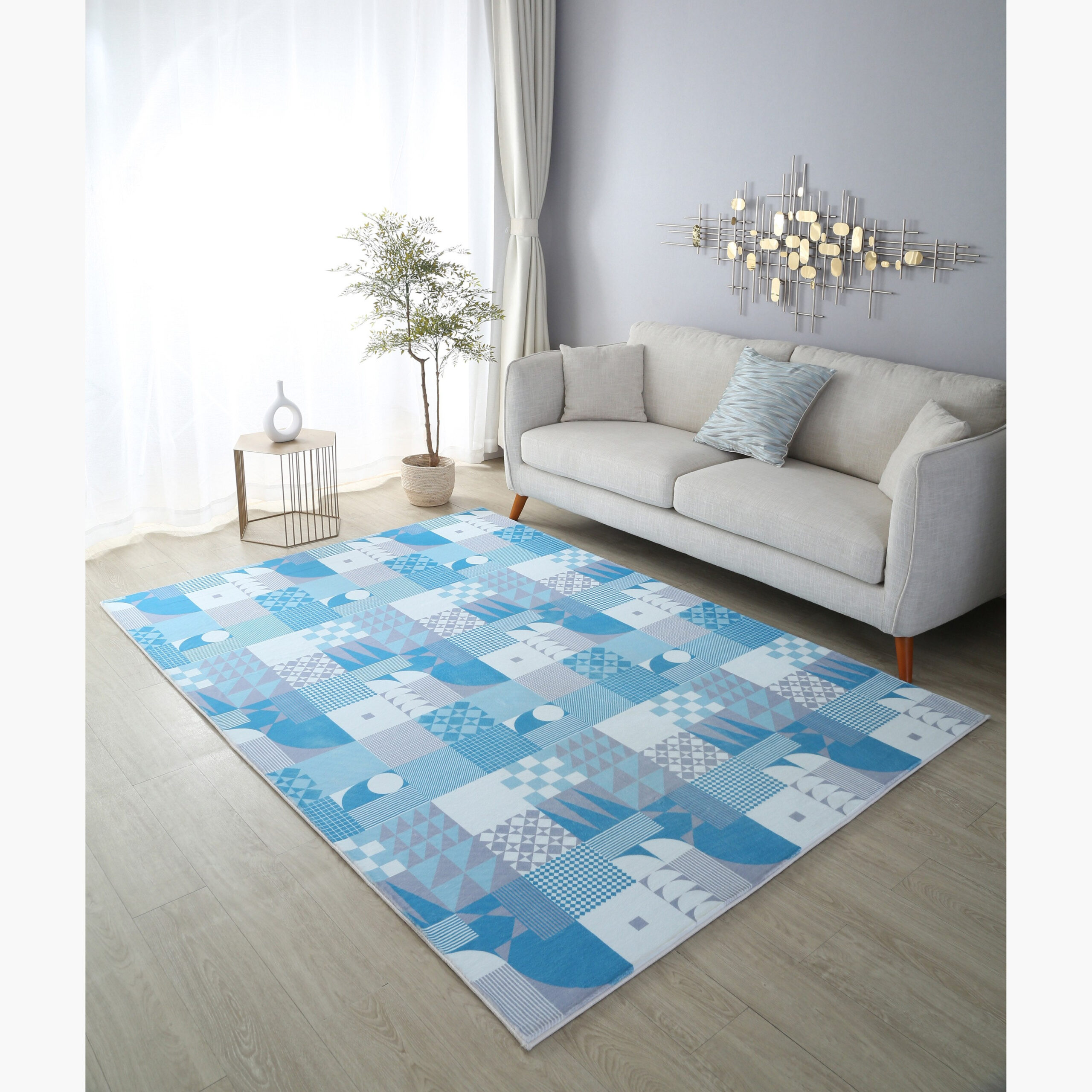 Milan Sophia Printed Plush Fur Rug - 160x230 cm