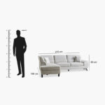 Salerno 3-Seater Left Corner Fabric Sofa