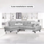 Salerno 3-Seater Left Corner Fabric Sofa