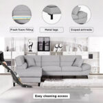 Salerno 3-Seater Left Corner Fabric Sofa