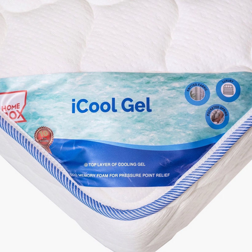 SleepLuxe iCool Gel infused Memory Foam Medium Firm Pocket Spring Single Mattress - 90x190x25 cm - Image 9