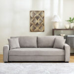 Cyrus 3-Seater Pull-Out Sofa Bed with Storage and 2 Cushions