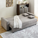 Cyrus 3-Seater Pull-Out Sofa Bed with Storage and 2 Cushions