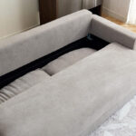 Cyrus 3-Seater Pull-Out Sofa Bed with Storage and 2 Cushions