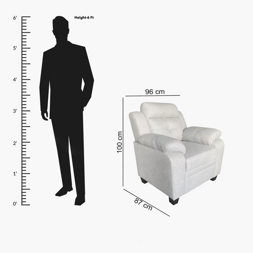 Atlanta 1-Seater Fabric Sofa - Image 10