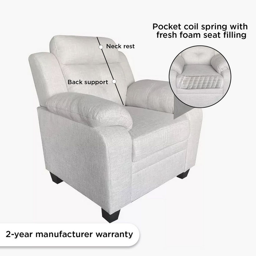 Atlanta 1-Seater Fabric Sofa - Image 11