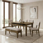 Mocha 6-Seater Dining Set with Bench