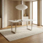 Vendra Silverado Genuine Marble Top 6-Seater Dining Table