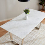 Vendra Silverado Genuine Marble Top 6-Seater Dining Table