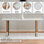 Vendra Silverado Genuine Marble Top 6-Seater Dining Table