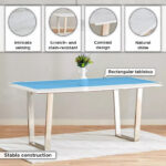 Vendra Silverado Genuine Marble Top 6-Seater Dining Table
