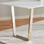 Vendra Silverado Genuine Marble Top 6-Seater Dining Table