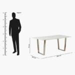 Vendra Silverado Genuine Marble Top 6-Seater Dining Table