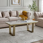 Cavon Silverado Genuine Marble Top Coffee Table