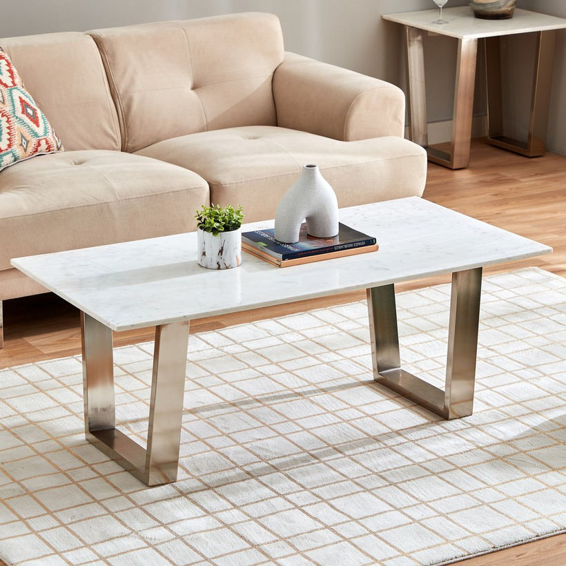 Cavon Silverado Genuine Marble Top Coffee Table - Image 3