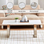 Cavon Silverado Genuine Marble Top Coffee Table