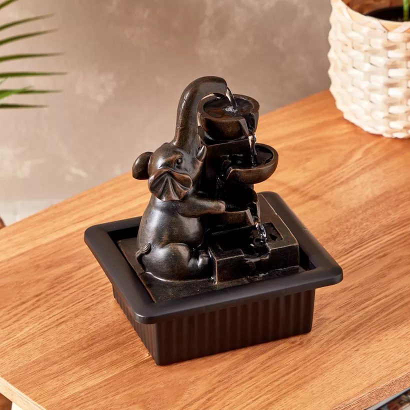 Belen Elephant Fountain with LED Light - 21x17x25 cm - Image 3