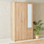 Nordica 3-Door Wardrobe with Mirror and 3 Drawers
